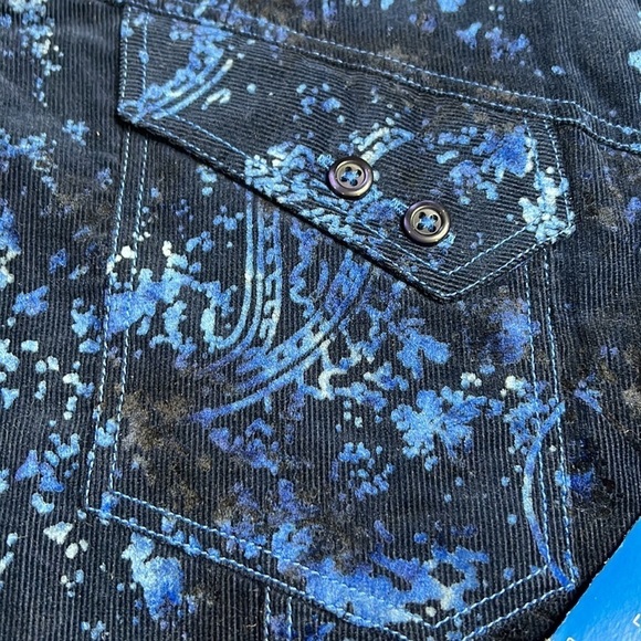 NWT Georg  Roth Los Angeles Men's Classic blue corduroy button down shirt - Picture 5 of 12